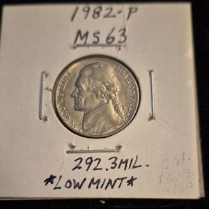 1982-P MS63 Nickel Coin